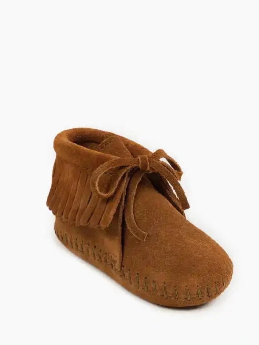 Minnetonka Kids Suede Fringe Booties - Brown